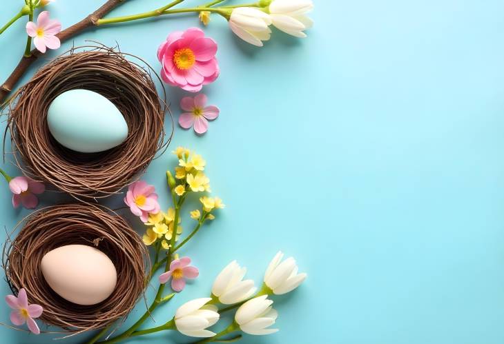 Springtime Cheer Easter Eggs and Blossoms